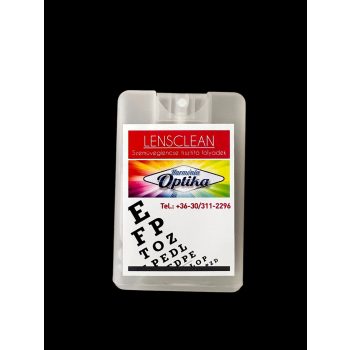 Szemüveglencse tisztító folyadék (betű mintával)